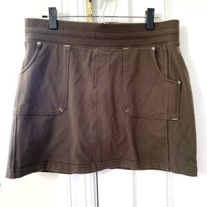 Athleta Brown Zip Pocket Mini Skort
